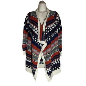 womens ekklesia open front cardigan/sweater tribal aztec print S/M